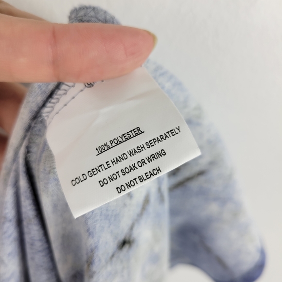 New Saints + Secrets Marbled Ruched Draped Cowl Bust Midi Slip Dress - Picture 15 of 15